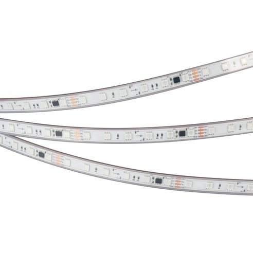 Лента светодиодная герметичная SPI-PS-B60-12mm 24V RGB-PX6-BPT (12 W/m, IP67, 5060, 5m) (Arlight, бегущий огонь)