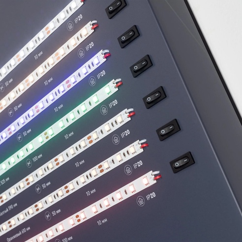 Стенд Ленты Мультицветные RGB RT-LUX-E4-1760x600mm (v.2, DB 3мм, пленка, подсветка) (Arlight, -)