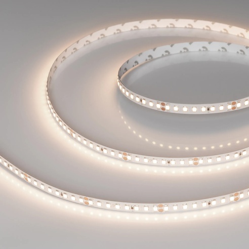 Лента светодиодная RT-A160-8mm 24V Warm3500 (12 W/m, IP20, 2835, 50m) (Arlight, высок.эфф.150 лм/Вт)