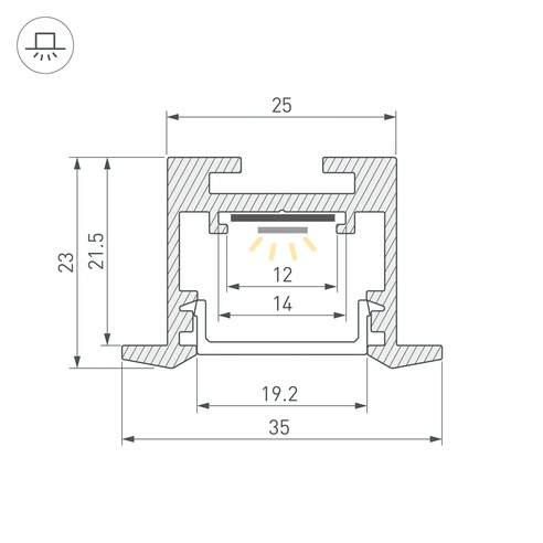 Профиль SL-LINE-3523-F-2500 WHITE (Arlight, Алюминий)