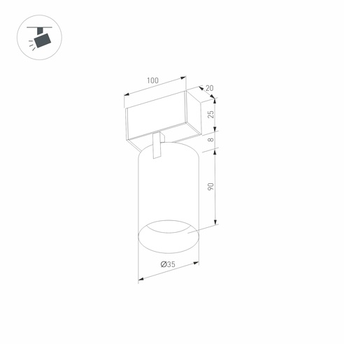 Светильник MAG-SPOT-25-R90-9W Warm3000 (BK, 30 deg, 24V) (Arlight, IP20 Металл, 3 года)