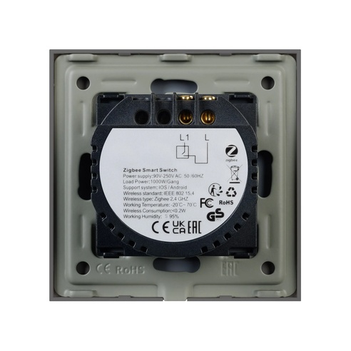 Выключатель сенсорный SWT-OMALI-S01-ZB-GR (250V, 10A, Zigbee) (Arlight, Стекло)