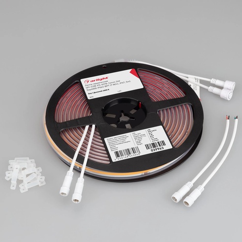 Лента светодиодная герметичная SPI-COB-PS-X378-14mm 24V Day4000-PX63-BPT (7 W/m, IP67, 5m) (Arlight, бегущий огонь)