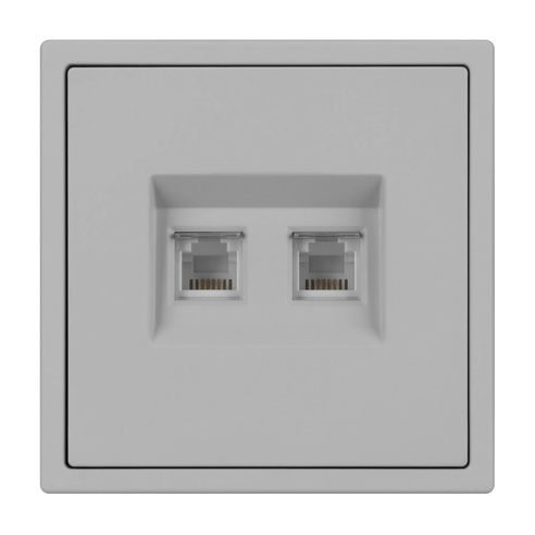 Механизм сдвоенной телефонной розетки SCT-NOBE-MTL2-SFPL-IS (RJ-11, 4C) (Arlight, Никель)