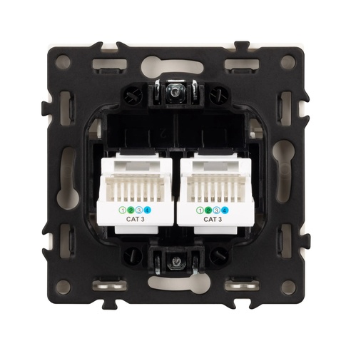 Механизм сдвоенной телефонной розетки SCT-NOBE-MTL2-SFPL-IS (RJ-11, 4C) (Arlight, Никель)
