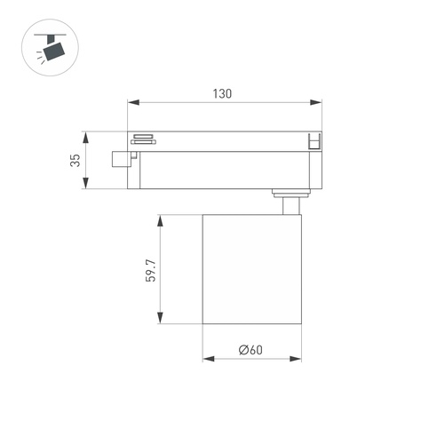 Светильник LGD-DYKE-2TR-R60-8W Warm3000 (WH, 50 deg, 230V) (Arlight, IP20 Металл, 5 лет)