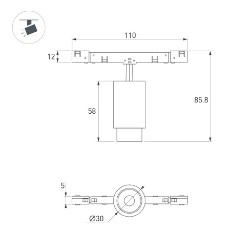 Светильник MAG-MICROCOSM-SPOT-ZOOM-R30-2W Day4000 (BK, 15-45 deg, 24V) (Arlight, IP20 Металл, 5 лет)