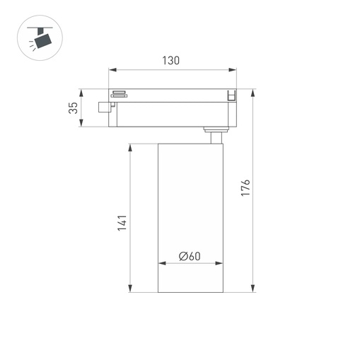 Светильник LGD-GERA-2TR-R60-15W Day4000 (BK, 15 deg, 230V) (Arlight, IP20 Металл, 5 лет)