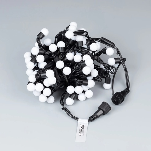 Светодиодная гирлянда ARD-BALL-CLASSIC-D17.5-20000-BLACK-200LED BLUE (230V, 14W) (Ardecoled, IP65)