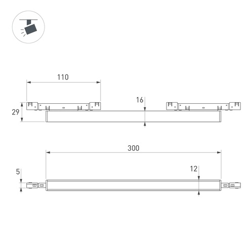 Светильник MAG-MICROCOSM-FLAT-L300-10W Day4000 (WH, 100 deg, 24V) (Arlight, IP20 Металл, 5 лет)