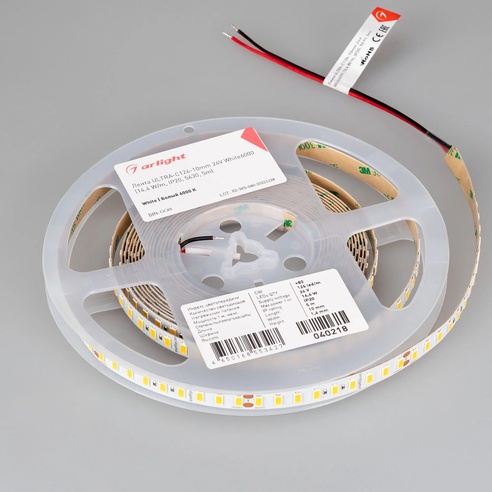 Лента светодиодная ULTRA-C126-10mm 24V White6000 (14.4 W/m, IP20, 5630, 5m) (Arlight, высок.эфф.200 лм/Вт)