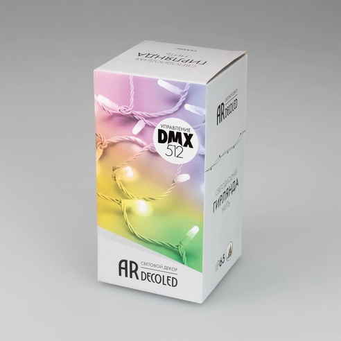 Светодиодная гирлянда ARD-STRING-CLASSIC-10000-CLEAR-100LED-LIVE RGB-DMX (24V, 10W) (Ardecoled, IP65)