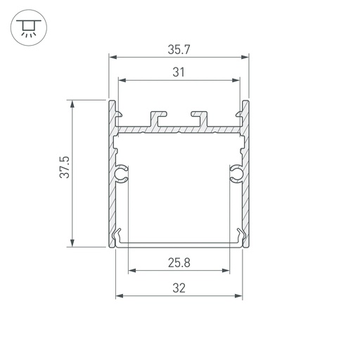 Профиль SL-LINE-3638-LW-3000 ANOD (Arlight, Алюминий)