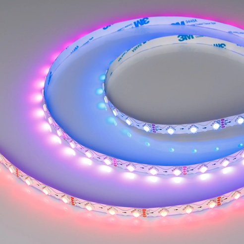 Лента светодиодная SPI-RZ-B60-8mm 12V RGB-PX1-BPT (9 W/m, IP20, 5060, 5m) (Arlight, -)