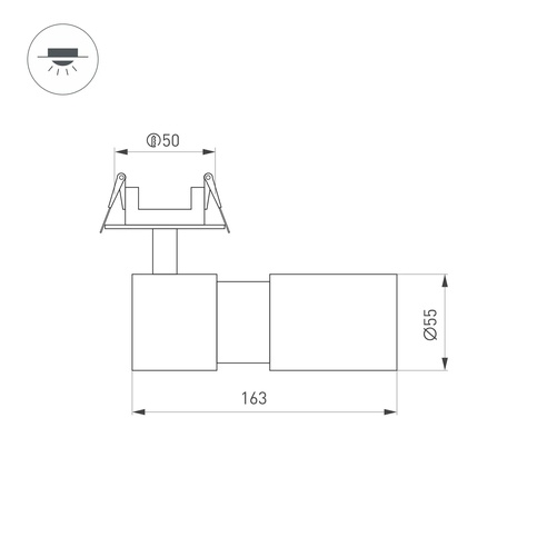 Светильник LGD-ARTEMIS-BUILT-FLAP-R55-12W Warm2700 (BK, 8-80 deg, 230V) (Arlight, IP20 Металл, 5 лет)