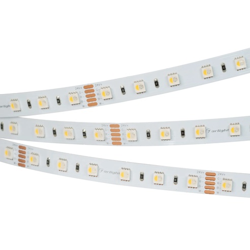 Лента светодиодная RT 2-5000 24V RGBW-One Day 2x (5060, 300 LED, LUX) (Arlight, 19.2 Вт/м, IP20)