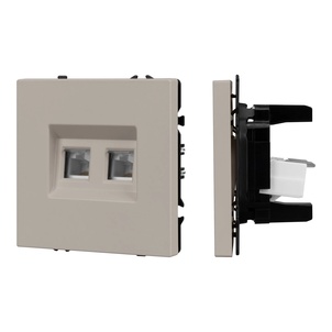 Механизм сдвоенной телефонной розетки SCT-NOBE-MTL2-SFPL-CA (RJ-11, 4C) (Arlight, Кашемир)
