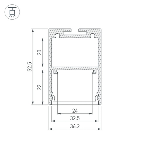 Профиль ARH-LINE-3750A-3000 ANOD (Arlight, Алюминий)