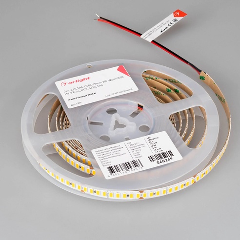 Лента светодиодная ULTRA-C180-10mm 24V Warm3500 (19.2 W/m, IP20, 5630, 5m) (Arlight, высок.эфф.200 лм/Вт)