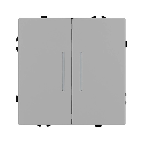 Механизм выключателя двухклавишный непроходной LED SWT-NOBE-MK02-SFPL-L-IS (230V, 10A) (Arlight, Никель)