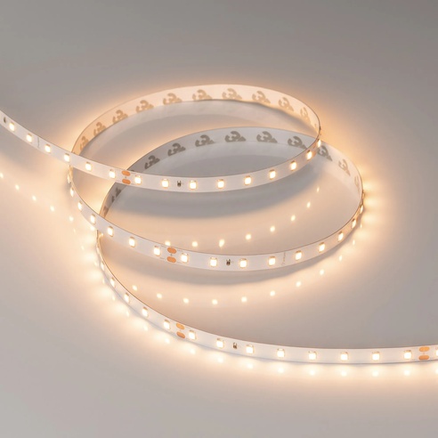 Лента светодиодная RT-A80-8mm 24V Warm3000 (6 W/m, IP20, 2835, 50m) (Arlight, высок.эфф.150 лм/Вт)