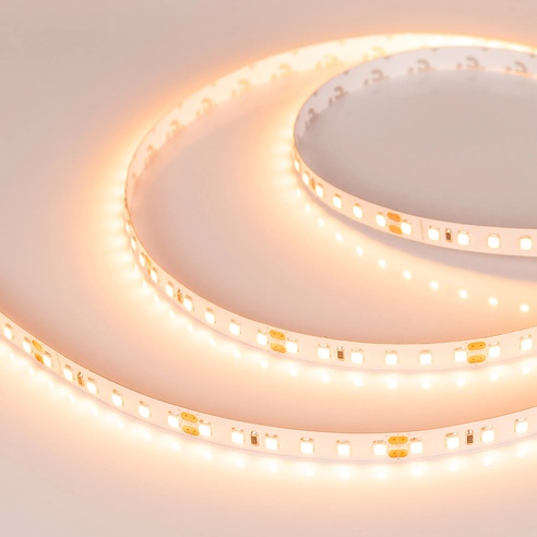 Лента светодиодная RT-A120-8mm 24V Warm2400 (14.4 W/m, IP20, 2835, 5m) (Arlight, Открытый)