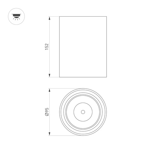 Светильник SP-SALT-R95-20W Day4000 (BK, 40 deg, 230V) (Arlight, IP54 Металл, 5 лет)