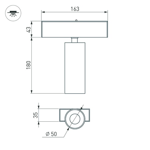 Светильник MAG-SPOT-45-R65-18W Warm3000 (BK, 36 deg, 24V) (Arlight, IP20 Металл, 3 года)