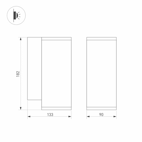 Светильник LGD-FORMA-WALL-R90-12W Day4000 (BK, 44 deg, 230V) (Arlight, IP54 Металл, 3 года)