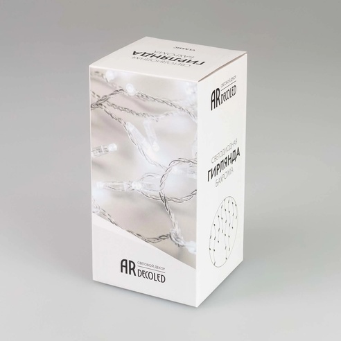 Светодиодная гирлянда ARD-EDGE-CLASSIC-2400x600-CLEAR-88LED-FLASH WARM (230V, 6W) (Ardecoled, IP65)