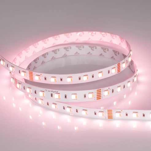 Лента светодиодная RT-B60-12mm 24V RGBW-MIX-5-in-1 (20 W/m, IP20, 5060, 5m) (Arlight, Открытый)