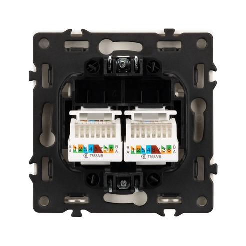 Механизм сдвоенной компьютерной розетки SCT-NOBE-MPC2-SFPL-WH (RJ-45, CAT6) (Arlight, -)