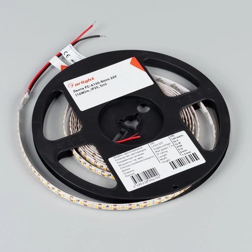 Лента FC-A160-8mm 24V Warm2700-CX1 (14 W/m, IP20, 5m) (Arlight, резка 1 светодиод)