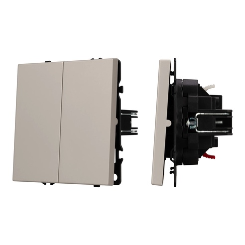 Механизм звонкового выключателя двухклавишный SWT-NOBE-MKR2-SFPL-CA (230V, 10A) (Arlight, Кашемир)