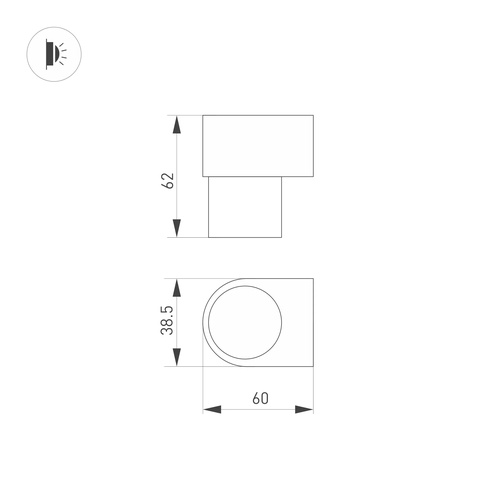 Светильник SP-SPICY-WALL-MINI-S60x39-3W Day4000 (WH, 40 deg, 230V) (Arlight, IP20 Металл, 3 года)
