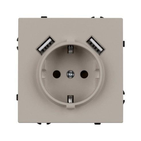 Механизм розетки с USB зарядкой SCT-NOBE-MUAA-SFPL-CA (230V, 16A) (Arlight, Кашемир)