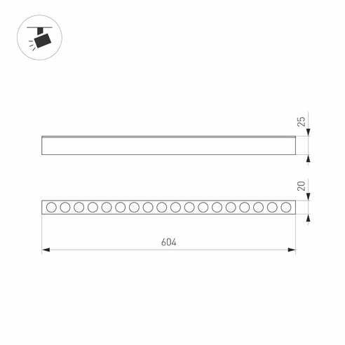 Светильник MAG-DOTS-25-L600-18W Day4000 (WH, 30 deg, 24V) (Arlight, IP20 Металл, 3 года)