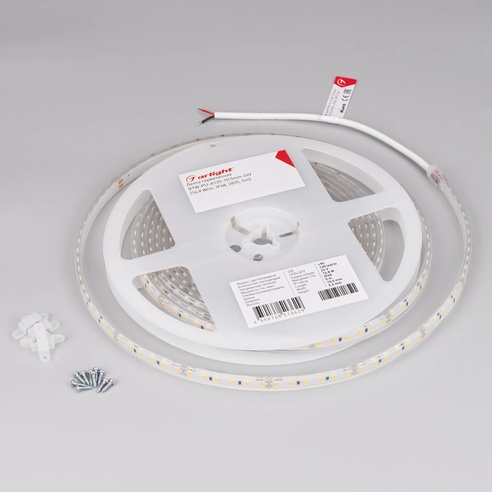 Лента светодиодная герметичная RTW-PU-A120-10.5mm 24V Day4500 (16.8 W/m, IP68, Wire 2m, 5m) (Arlight, -)