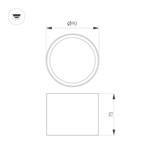 Светильник SP-BISCOTTO-R90-8W Warm3300-MIX (BK, 80 deg, 230V) (Arlight, IP54 Металл, 5 лет)