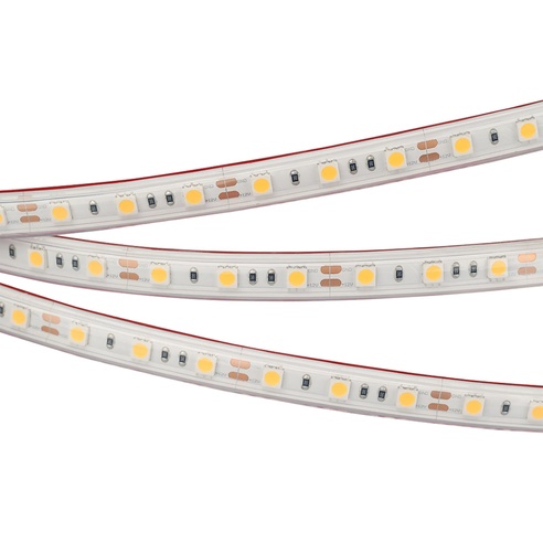Лента светодиодная RTW 2-5000PS 12V Cool 8K 2x (5060, 300 LED, LUX) (Arlight, 14.4 Вт/м, IP67)