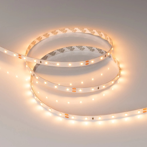 Лента светодиодная RT-A60-8mm 24V Warm2400 (7.2 W/m, IP20, 2835, 5m) (Arlight, Открытый)