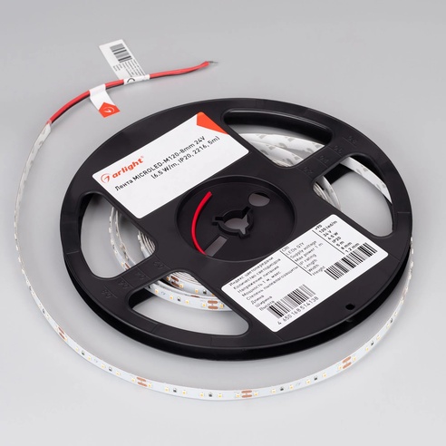 Лента светодиодная MICROLED-M120-8mm 24V Warm2700 (6.5 W/m, IP20, 2216, 5m) (Arlight, Открытый)