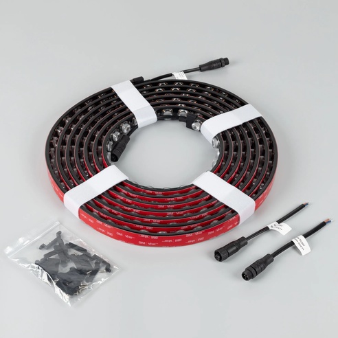 Лента светодиодная герметичная FLT-PS-A42-BLACK-23mm 24V Warm3000 (21 W/m, IP67, 30deg, 5m) (Arlight, -)