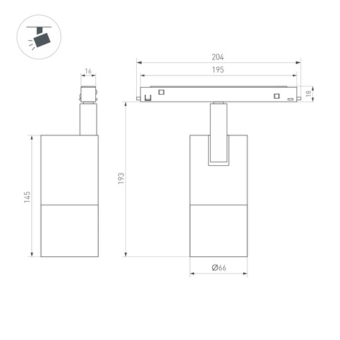 Светильник MAG-ORIENT-SPOT-ZOOM-R65-15W Day4000 (WH, 20-60 deg, 48V) (Arlight, IP20 Металл, 5 лет)