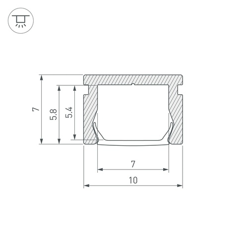 Профиль PIK-1007-2000 ANOD (Arlight, Алюминий)