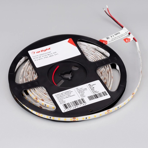 Лента светодиодная герметичная RTW-SE-A120-8mm 24V Day4000 (9.6 W/m, IP65, 2835, 5m) (Arlight, -)
