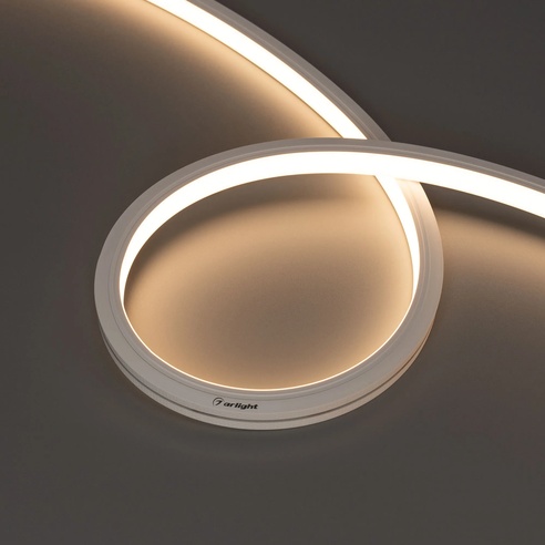 Лента светодиодная герметичная MOONLIGHT-TOP-A140-13x12mm 24V Warm3000 (9.6 W/m, IP67, 2835, 5m) (Arlight, Вывод боковой, 3 года)