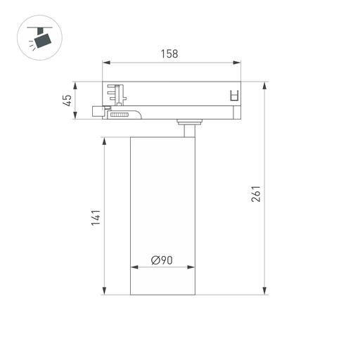 Светильник LGD-GERA-4TR-R90-40W Warm3000 (WH, 24 deg, 230V) (Arlight, IP20 Металл, 5 лет)