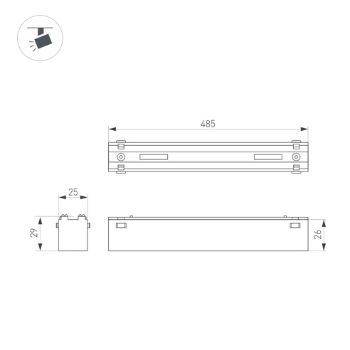 Светильник MAG-VIBE-FLAT-L485-24W Day4000-MIX (WH, 100 deg, 48V, DALI) (Arlight, IP20 Металл, 5 лет)