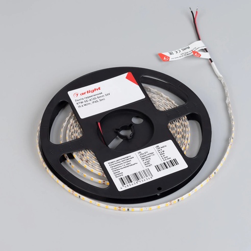 Лента герметичная RTW-SE-A120-5mm 24V Warm2700 (9.6 W/m, IP65, 5m) (Arlight, -)